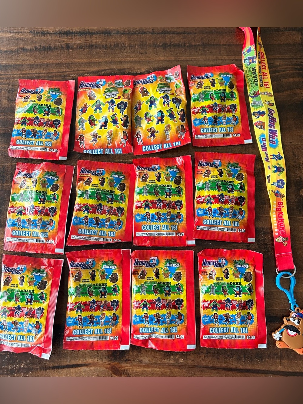 12 Unopened Hedgehogz Collectable Toys —Plus 1 Big Kahuna Lanyard With TATER HOG
